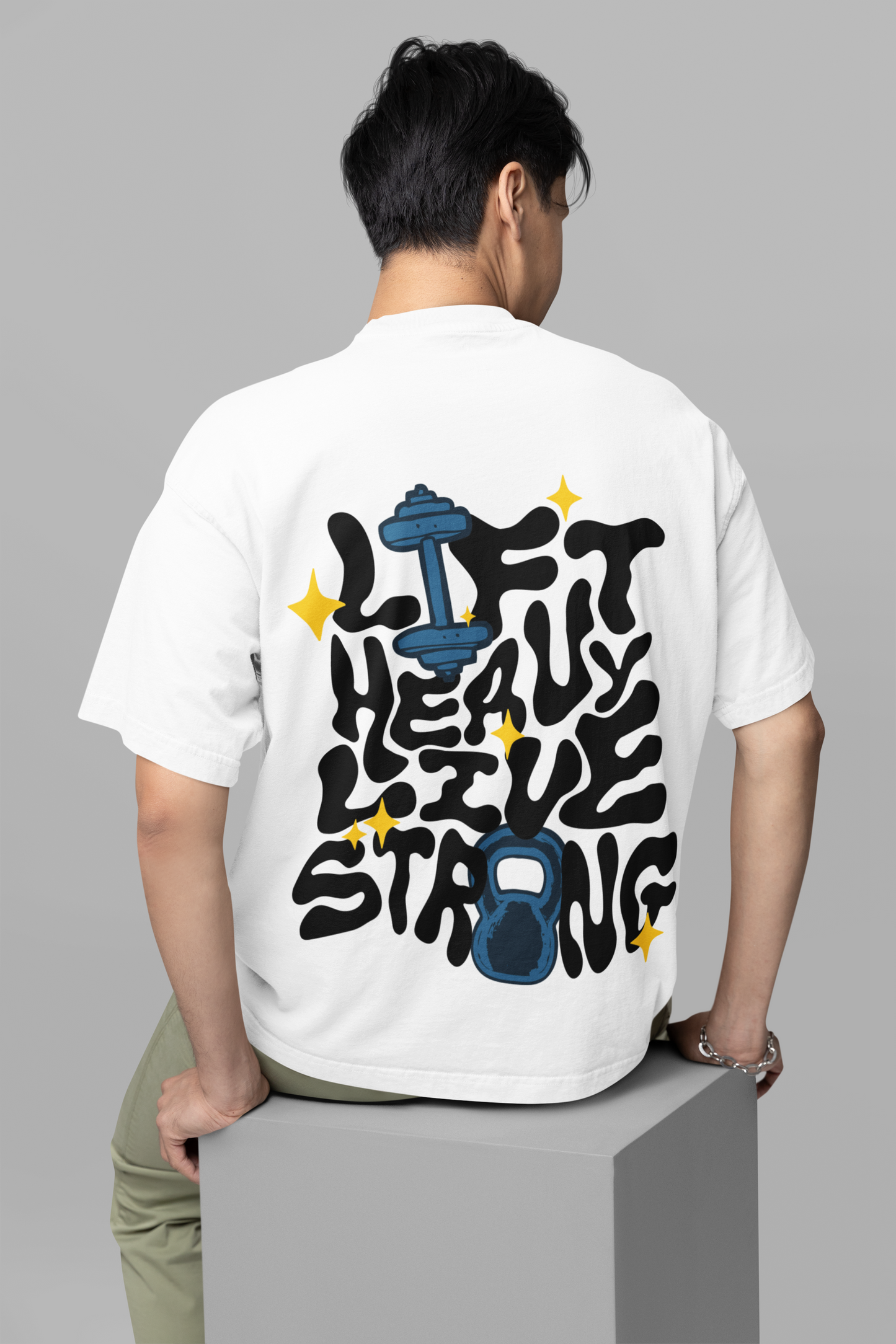 LIFT HEAVY LIVE STRONG Oversized Shirt